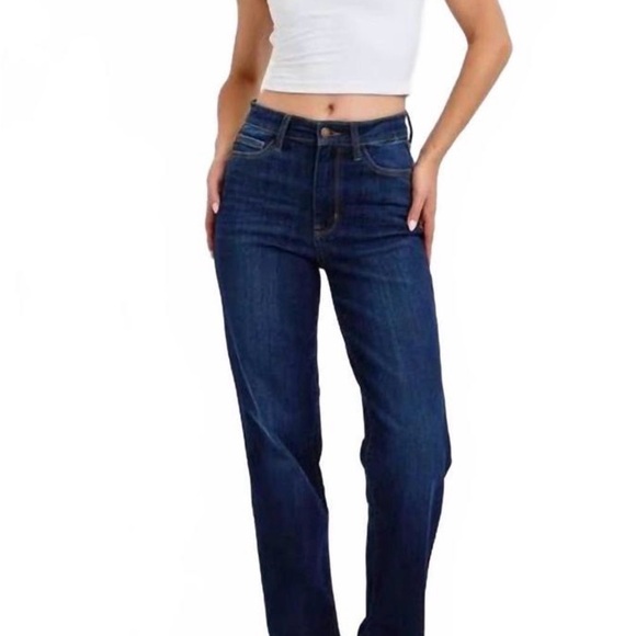 Judy Blue Denim - Judy Blue straight fit Dark Indigo Jeans
